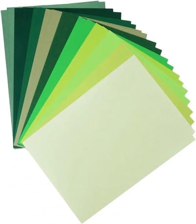 20 vellen knutselpapier set groen DIN A5 14,8 x 21 cm kleurpapier designpapier knutselset voor kaarten maken