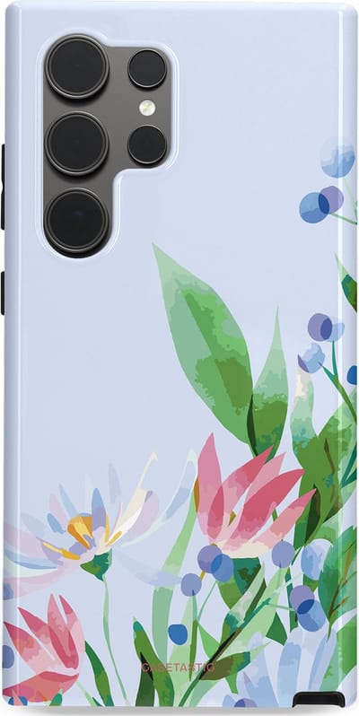 Casetastic hoesje geschikt voor Samsung Galaxy S24 Ultra - Dubbellaagse bescherming - Dromen in pastel - Fashion Case - Lichtgrijs Mintgroen