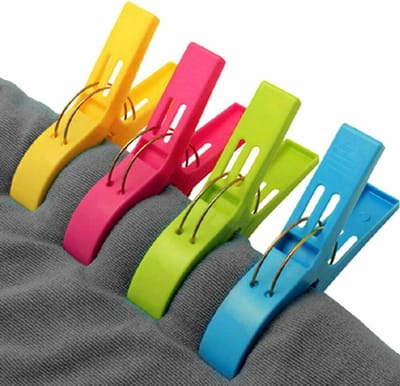 2 sets XXL extra grote handdoekclips, strandhanddoekrekken, windbestendige handdoekclips