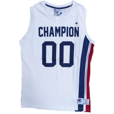 Basketball Type Heren Champion Tanktop Mesh "reverse Weave" Wit/koningsblauw/rood