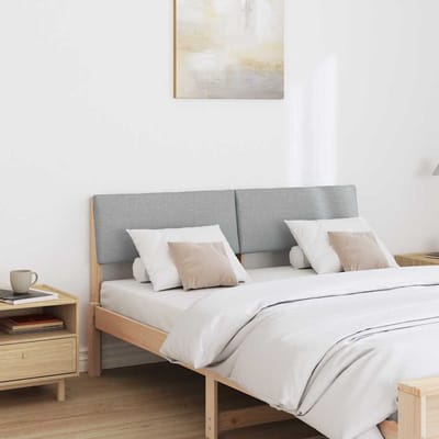 vidaXL - Gestoffeerd - hoofdbord - Lichtgrijs - 160 - cm - Massief - grenenhout