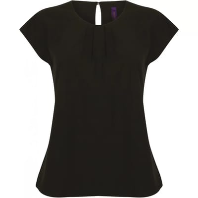 Dames blouse met geplooide hals Henbury
