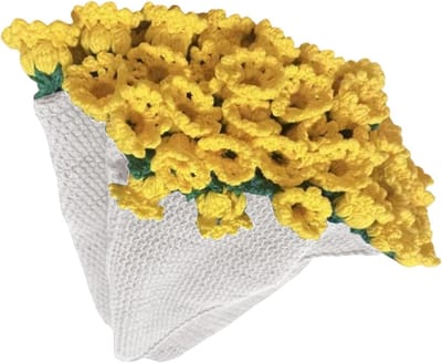 Haakset Bloemenboeket - Tapijt Patroon - Woondecoratie Creëren - Zelfbloemend Ontwerp - 1 Stuk - Zonnebloem