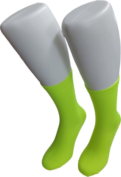 WeirdoSox - Compressie sokken - Kuit hoogte - Steunkousen voor vrouwen en mannen - 1 paar - Fluor geel 43/46 - Ideaal als compressiekousen hardlopen - compressiekousen vliegtuig
