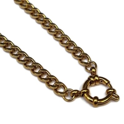 Aramat Jewels | Bedelketting | Glamoureuze Goudkleurige Stalen Bedelketting | 40cm |40cm |5mm | Staal | Volwassenen | Verkleurd niet