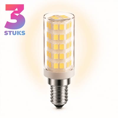 3x Mini Led-lamp E14 - 5W - Koel Wit Licht (4000K) - 465 lm - 30 jaar - Niet Dimbaar - Afzuigkaplamp, Koelkastlamp