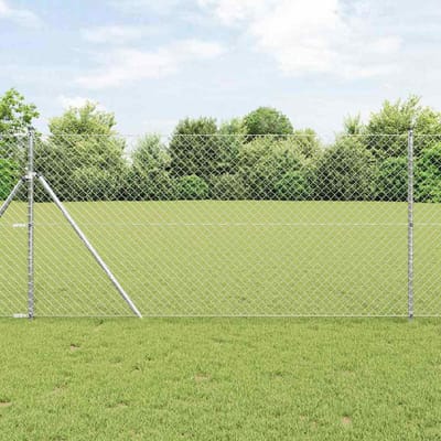vidaXL - gaashek - met - grondbevestiging - 10 - x - 1 - m - Gegalvaniseerd - staal - Mesh