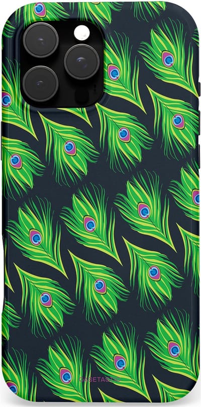 Casetastic Hoesje Geschikt voor Apple iPhone 16 Pro Max Magsafe - Stijlvolle Beschermende Duo-layer Case - Veren van verleiding