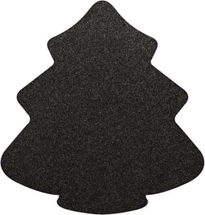 Kerstboom vilt onderzetters - Zwart - 6 stuks - 11 x 10 cm - Kerst onderzetter - Tafeldecoratie - Glas onderzetter - Cadeau - Woondecoratie - Tafelbescherming - Onderzetters voor glazen - Kerst tafelen - Woonaccessoires - Tafelaccessoires