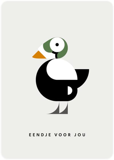 Eendje voor jou - 4x leuke kaarten om te versturen - kaartenset - kaart met Brileider - Eendje - vier kaarten met vogels