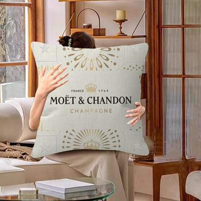 Merk M-Moet C-Chandon luxe Kussensloop toon Cadeau Kussenhoes Slaapkamer Huis Bank Stoel Zit Decoratie kussenhoes 35x35cm