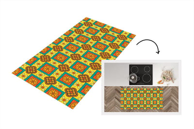 Keukenloper - Loper keuken - Patchwork - Retro - Bloemen - Design - 120x60 cm - Keukenloper vinyl
