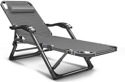 Klapstoel Ligstoel - Zonnebed Tuinstoel - Buiten Ontspannen - Verstelbaar Zwaartekracht - 178x67x25cm - Grijs