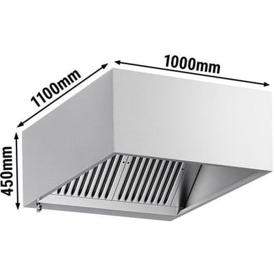 GGM Gastro Kastenhaube - 1000mm - mit Filter & Lampe Zilver