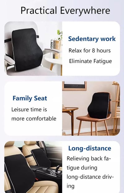 Lumbale steunkussen voor bureaustoel - auto - traagschuim - ergonomisch rugkussen voor rugpijnverlichting - verbetering van de houding - computer - gamingstoel - fauteuil met 3D-mesh-hoes