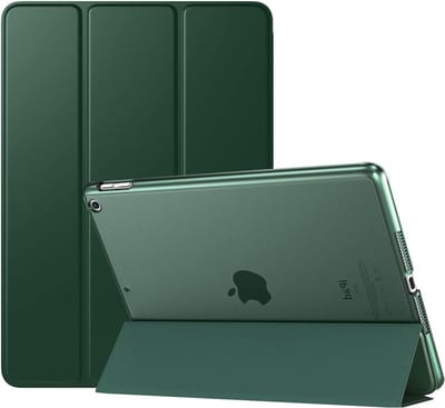 Ultra Dun Transparante Beschermhoes voor iPad 9e, 8e en 7e Generatie - Slimme Cover met Auto Slaap/Wakker Functie voor 10.2 Inch iPad in Nachtgroen