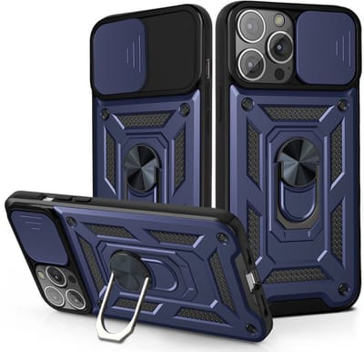 Hoesje geschikt voor iPhone 17 Air - Backcover - Rugged Armor - Camerabescherming - Extra valbescherming - TPU - Blauw