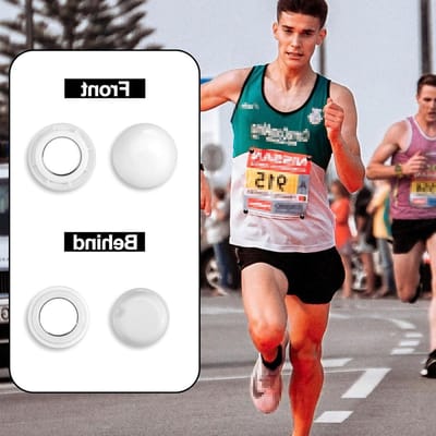 10 Paar Magnetische Startclips voor Hardlopen, Marathon en Triatlon - Ideaal voor Runners en Fietsers, 17,5 mm, Blauw/Wit