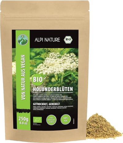 Vlierbloesem Thee - Gedroogde Bloesems - Ontspannend Drankje - 100% Natuurlijk Biologisch - 250 Gram