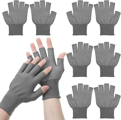 Half vinger handschoenen voor sport en werk, ademend en anti-UV, ideaal voor fietsen, motorrijden en vissen - 4 paar