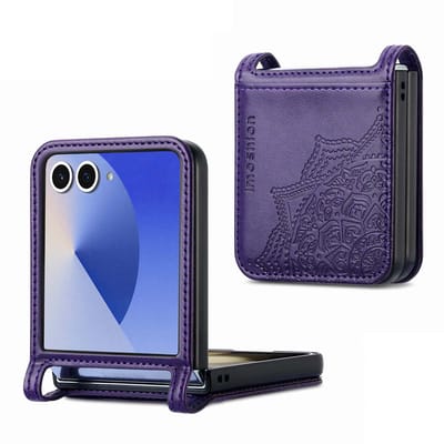 imoshion Hoesje - Geschikt voor Samsung Galaxy Z Flip 7 - Mandala Bookcase flip versie - Paars