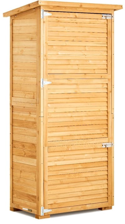 Buitenopslagschuur - Tuingereedschapsschuur Opbergkast - Tuin Organiseren - Natuurlijk Cederhout - 80 x 162 cm - Houtkleurig