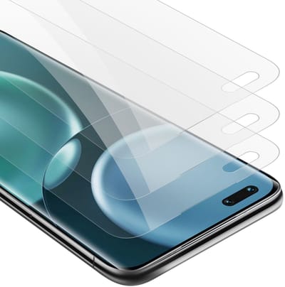 Cadorabo 3x Screenprotector geschikt voor Honor MAGIC 4 PRO - Beschermende Pantser Film in KRISTALHELDER - Getemperd (Tempered) Display beschermend glas in 9H hardheid met 3D Touch