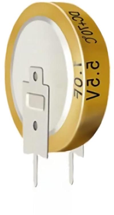 Supercondensator - Ultracap Kondensator - Energiebuffer Opslag - 1.2 Miljoen Laadcycli - 5.5V 1 Farad - Zilver