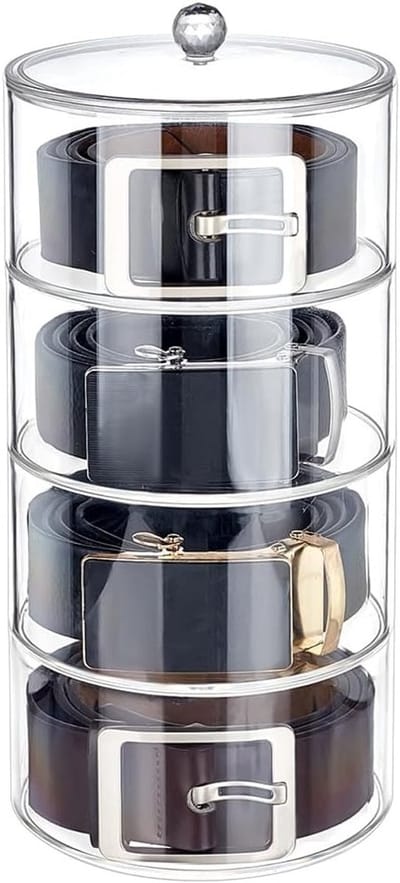 4-laagse Organizer voor Armbanden en Sieraden, Stapelbare Acryl Opbergdoos voor Horloges, Ringen en Cosmetica, 13.2 cm Diameter