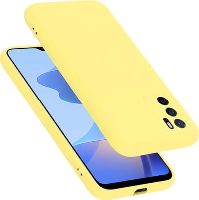 Cadorabo Hoesje geschikt voor Oppo A16s / A54s in LIQUID GEEL - Beschermhoes gemaakt van flexibel TPU silicone Case Cover