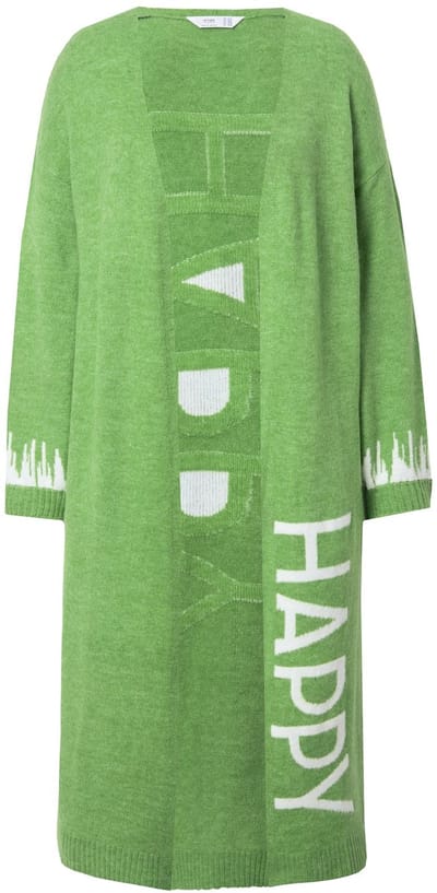 Angel of Style - Dames - Lang vest straight fit HAPPY-statements - Mintgroen - Maat 46+