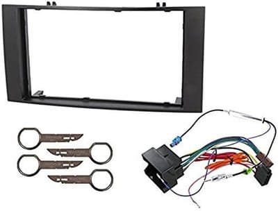 2 DIN Radio Inbouwframe Set met Antenne Adapter en Kabels voor Volkswagen T5, Multivan, Touareg, Transporter