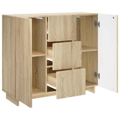 vidaXL - Dressoir - Sonoma - Eiken - 85,5 - x - 31 - x - 75 - cm - Bewerkt - hout