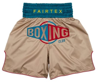 Fairtex BT2010 Serie - Vintage Boksshorts - Beige - Brede Tailleband - Retro Stijl
