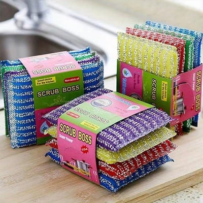 Kleurrijke Multifunctionele Polyurethaan Schoonmaakspons - Veilig voor Keuken, Kamer en Algemeen Gebruik, Geen Krassen, Duurzaam, Willekeurige Kleur 4 pieces per card