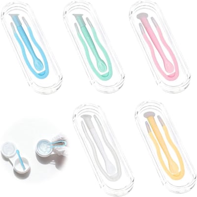 Set van 6 Multikleur Contactlenzen Pincetten met Zuignap - Veilig en Gebruiksvriendelijk Hulpmiddel voor Thuis en Reizen, Perfect voor Lensverzorging en -verwijdering