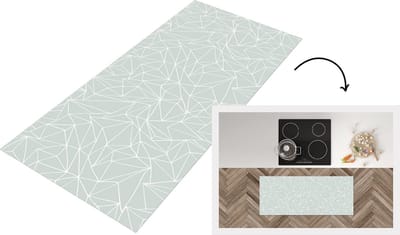 Keukenloper - Loper keuken - Netwerk - Driehoek - Patronen - 120x50 cm - Keukenloper vinyl