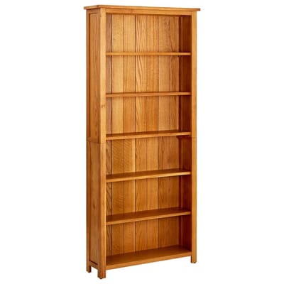 vidaXL - Boekenkast - met - 6 - schappen - 80x22,5x180 - cm - massief - eikenhout