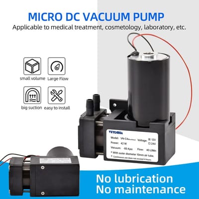 Mini DC 12V Geoliede Membraan Vacuümpomp 15L/Min voor Laboratorium en Medische Apparatuur