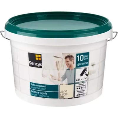 Sencys Buitenmuurverf Superdekkend Muurverf - Mat - Zand - 2,5l