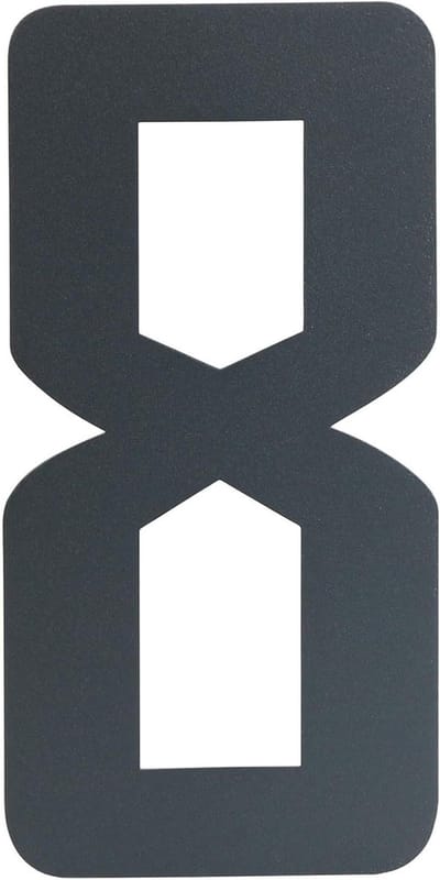 Huisnummer 8 - Modern nummer - Huis identificatie - Onzichtbare montage - Hoogte 20 cm - Antraciet grijs