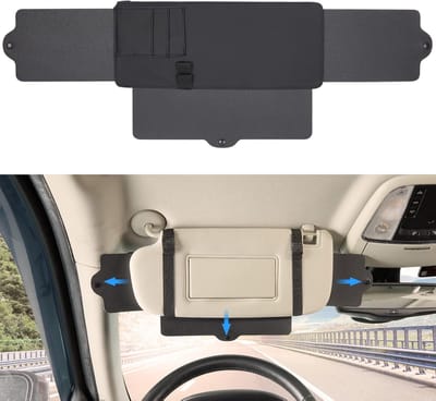 Autozonneklepverlenger, verstelbaar, anti-verblinding, UV-werend, geschikt voor auto's en SUV's.
