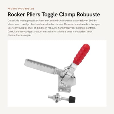 Dailygoods- Tang 500 lbs - Robuuste Handgreep - Zijklem - Flensbasis - Snelle Spanning - Geschikt voor Metaalplaten - Klem