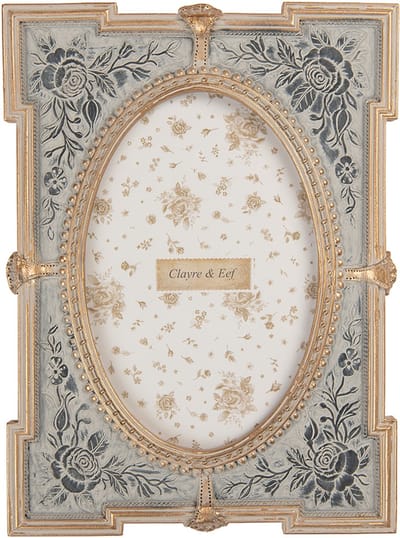 Clayre & Eef Fotolijst 10x15 cm Blauw Kunststof