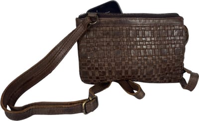 Dames Tas - Donkerbruin Leer - Festival – Crossbody Tas Dames – Telefoontasje - Portemonnee Dames - Tas – Clutches voor Dames