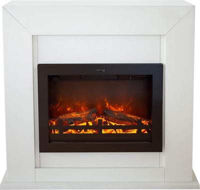 Xaralyn Elektrische haard - Adra EFL-MDW - wit hout - 1500 Watt verwarming - met afstandsbediening - haardombouw inclusief inbouwhaard - schouw