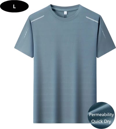 Livano Sportshirt Heren - Sport - Fitness - Compressie Shirt - Corrigerend Hemd - Sportkleding - Mannen - Blauw - L