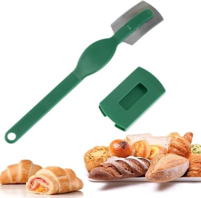 RVS broodmes met beschermhoes voor het markeren van brooddeeg, bakkersmes, keuken gereedschap.