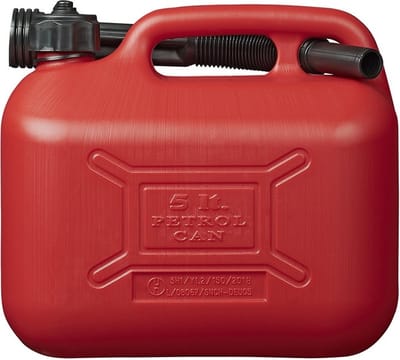 Pro Plus jerrycan/benzinetank - rood - 5 liter - Voor benzine/diesel - Jerrycans voor onderweg - kunststof