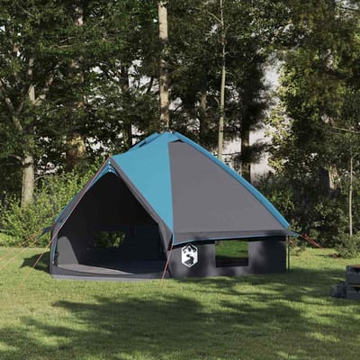vidaXL - Teepee - Tent - voor - 8 - Personen - 8-persoons - Blauw - en - Grijs